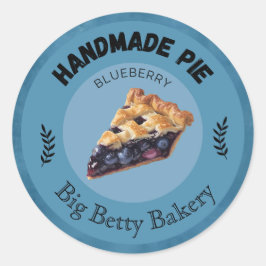 Pegatina Redonda Personalizado Blueberry Pie Labels | Panadería per