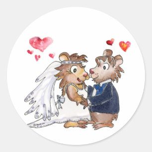 Pegatina Redonda Personalizado Boda Pareja