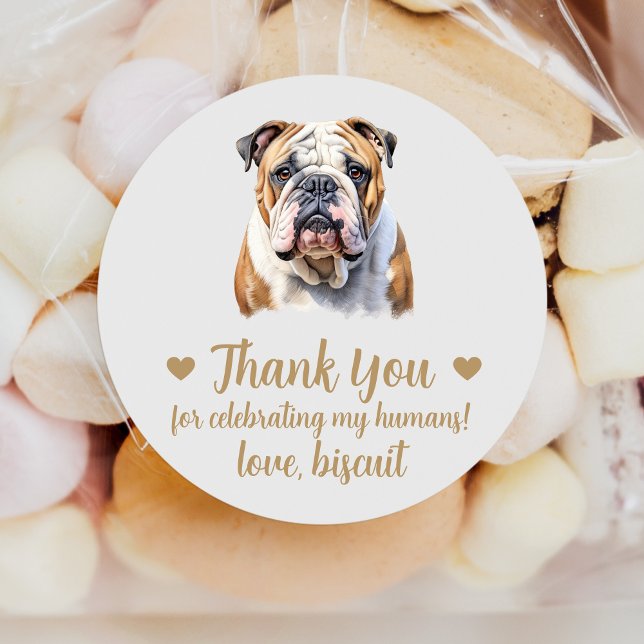 Pegatina Redonda Personalizado Bulldog inglés  a favor de Pegatinas (Subido por el creador)