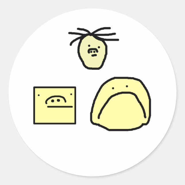 Pegatina Redonda personalizado cabeza (Anverso)