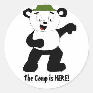 Pegatina Redonda Personalizado Camp Panda