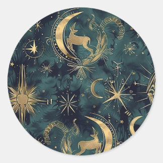 Pegatina Redonda Personalizado Capricorn Pegatinas estacionarios