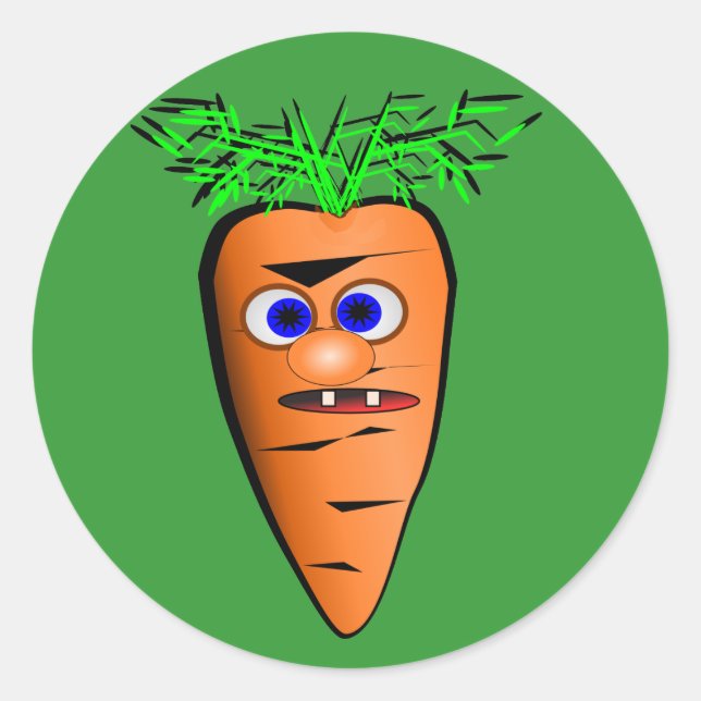 Pegatina Redonda Personalizado Carrot Imagen vegetal (Anverso)