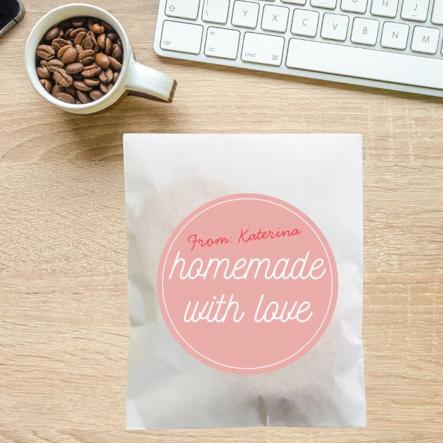 Pegatina Redonda Personalizado casero con amor (Subido por el creador)