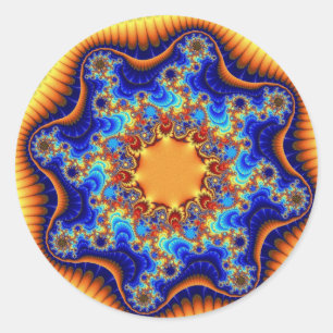 Pegatina Redonda Personalizado Celestial Fractalscope Grandes Pegat