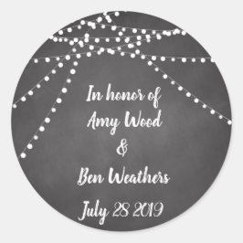 Pegatina Redonda Personalizado Chalkboard Wedding Stickers