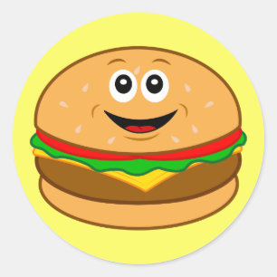 Pegatina Redonda Personalizado Cheeseburger