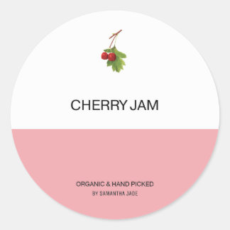 Pegatina Redonda Personalizado Cherry Jam & Preserve Jar Labs para 
