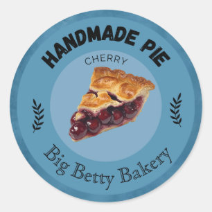 Pegatina Redonda Personalizado Cherry Pie Labels   Pac de panadería