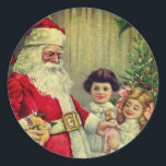 PEGATINA REDONDA PERSONALIZADO CHRISTMAS STICKER VINTAGE ILUSTRACIO<br><div class="desc">¡PERSONALIZABLE</div>