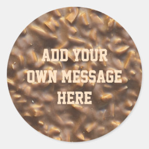 Pegatina Redonda Personalizado Chunky Chocolate Personalizado Texto