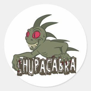 Pegatina Redonda Personalizado Chupacabra