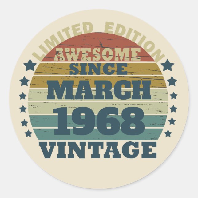 Pegatina Redonda Personalizado cincuenta y cinco años (Anverso)