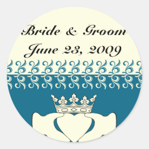 Pegatina Redonda Personalizado Claddagh