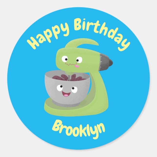 Pegatina Redonda Personalizado clásico del equipo de cocina del mez (Anverso)