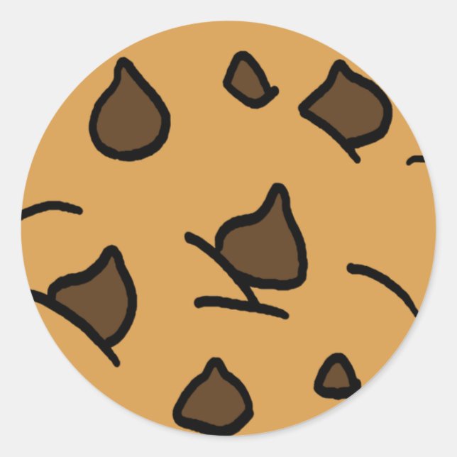 Pegatina Redonda Personalizado Clipart HUGE Chocolate Chip Cookie D (Anverso)