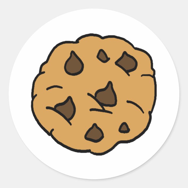Pegatina Redonda Personalizado Clipart HUGE Chocolate Chip Cookie D (Anverso)