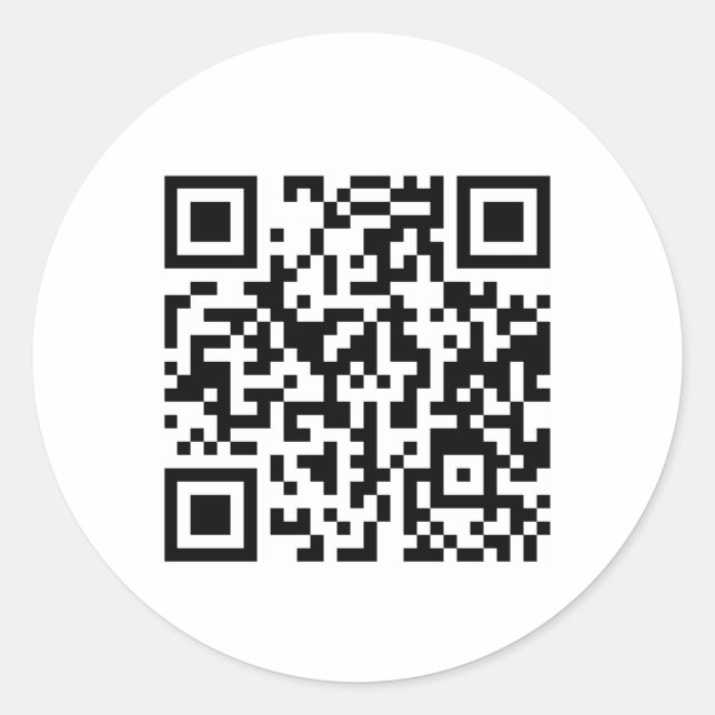 Pegatina Redonda Personalizado Código QR Pegatinas de la Ronda Blan (Anverso)