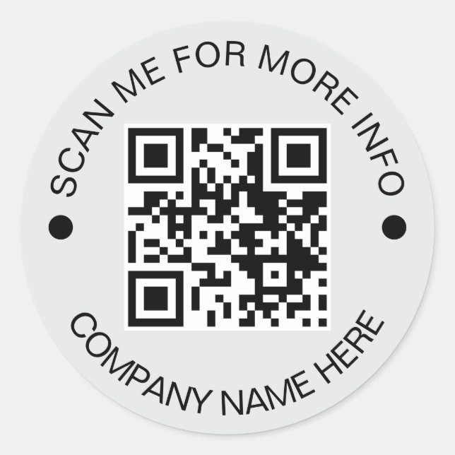 Pegatina Redonda Personalizado Código QR Redondo Negocio impermeabl (Anverso)