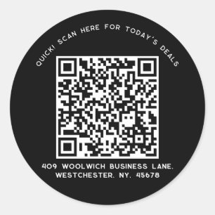 Pegatina Redonda Personalizado Código QR simple Marketing comercial