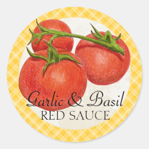 Pegatina Redonda personalizado color salsa roja salsa de tomate eti