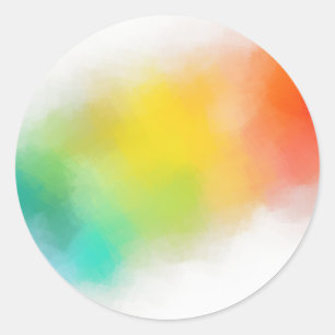 Pegatina Redonda Personalizado Colorful Abstract Trendy Blank Templ