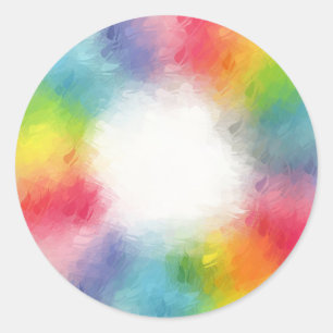 Pegatina Redonda Personalizado Colorful Abstract Trendy Blank Templ
