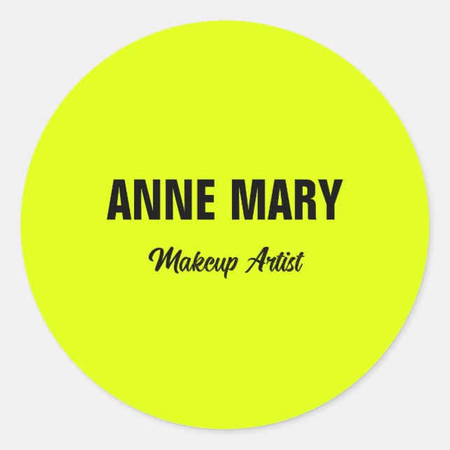 Pegatina Redonda Personalizado colorido brillante fluorescente neón (Anverso)