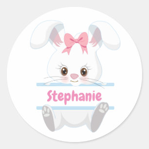 Pegatina Redonda Personalizado - Conejo de Pascua