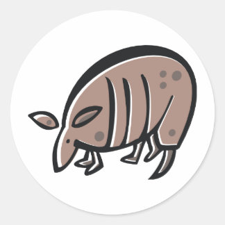Pegatina Redonda Personalizado Cute Armadillo