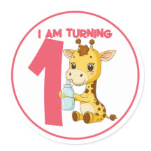 Personalizado Cute Baby Giraffe Cumpleaños