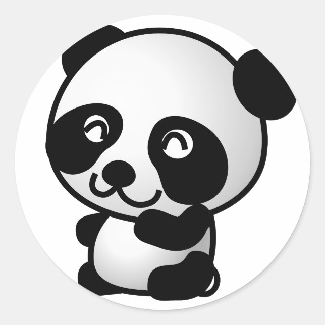 Pegatina Redonda Personalizado Cute Baby Panda (Anverso)