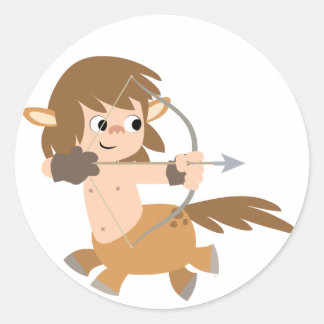 Pegatina Redonda Personalizado Cute Centaur Sagittarius Baby Appart