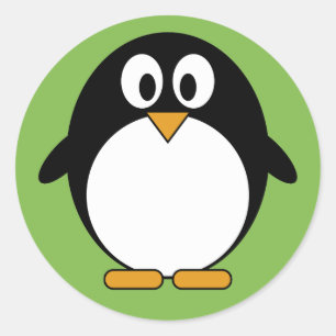 Pegatina Redonda Personalizado Cute Penguin Kawaii