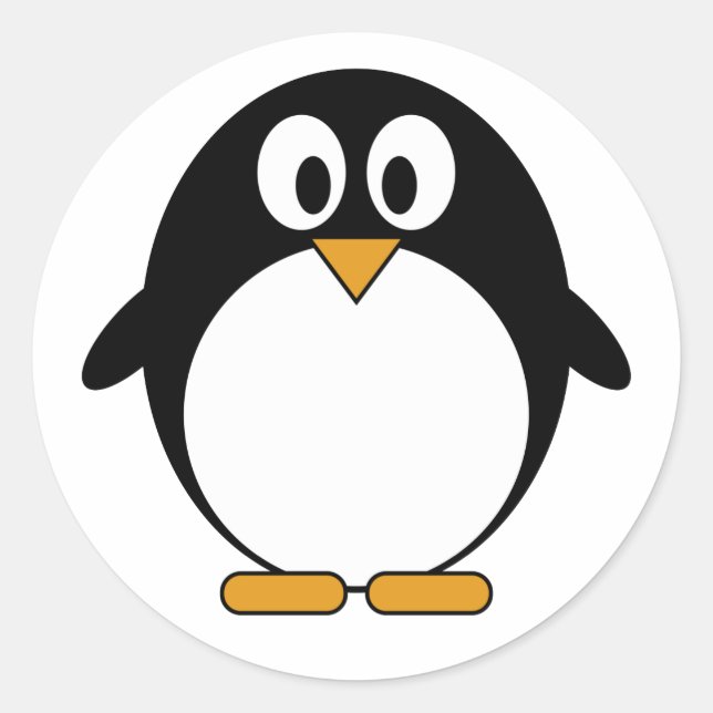 Pegatina Redonda Personalizado Cute Penguin Kawaii (Anverso)