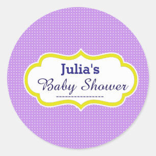 Pegatina Redonda Personalizado Cute Polkadot Baby Shower Favor Pega