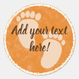 Pegatina Redonda Personalizado de acuarela de caída de Baby Shower