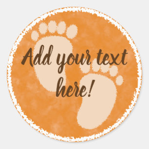 Pegatina Redonda Personalizado de acuarela de caída de Baby Shower