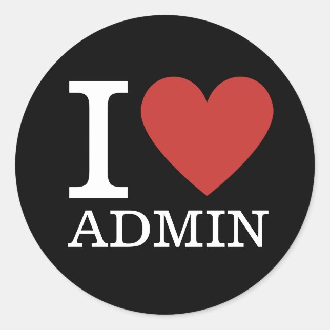 Pegatina Redonda ❤️ PERSONALIZADO de Administración de Amor (para e (Anverso)