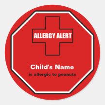 Personalizado de Alerta Médica Alérgica de Maní Pe