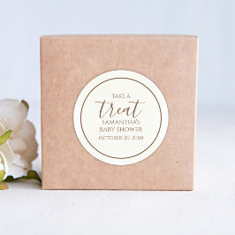 Pegatina Redonda Personalizado de Baby Shower Cream Treat
