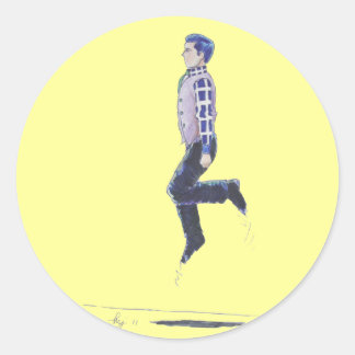 Pegatina Redonda Personalizado de baile irlandés tradicional