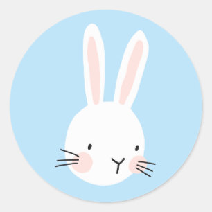 Pegatina Redonda Personalizado de Blue Bunny