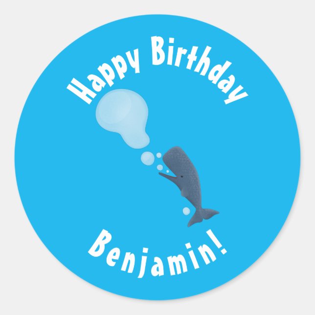 Pegatina Redonda Personalizado de burbujas de esperma de esperma (Anverso)