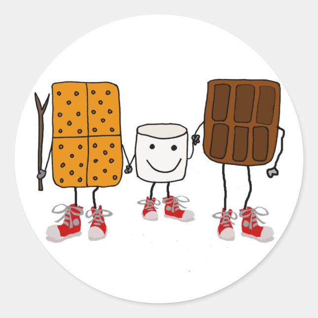 Pegatina Redonda Personalizado de caracteres divertidos con menos c (Anverso)