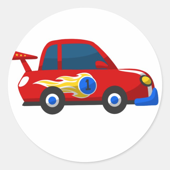 Pegatina Redonda Personalizado de carreras para bebés (Anverso)