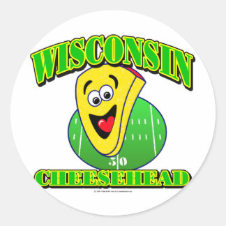 Pegatina Redonda Personalizado de CheeseHead
