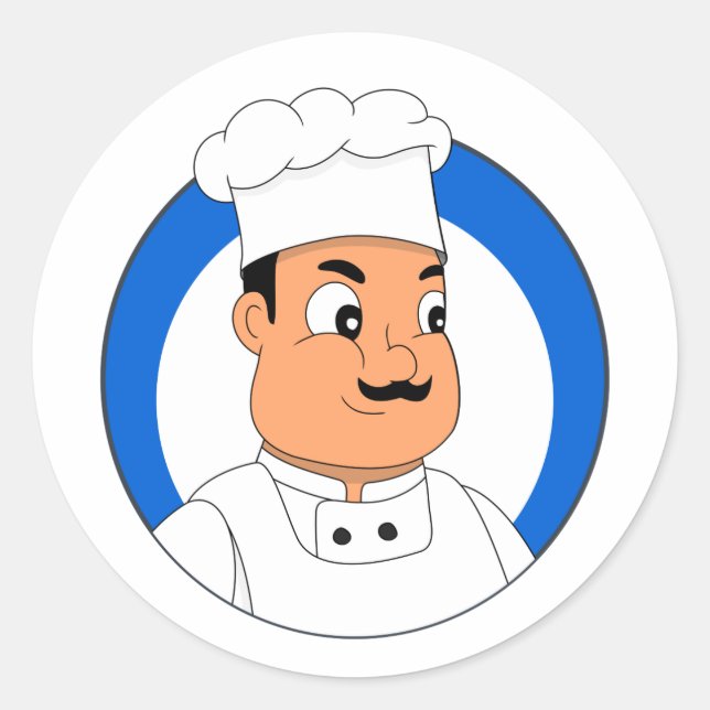 Pegatina Redonda Personalizado de Chef (Anverso)