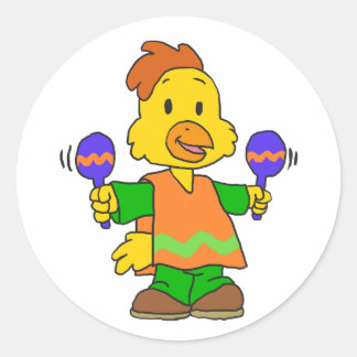 Pegatina Redonda Personalizado de Chick Mexicano | Elegir color de 