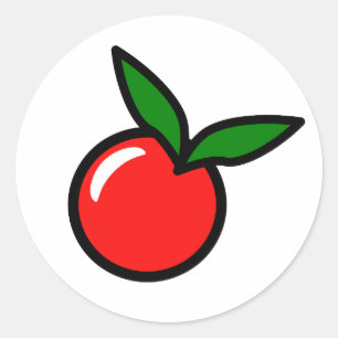 Pegatina Redonda Personalizado de cocina divertida de Apple Cherry 